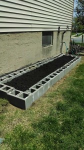 I filled the garden bed with about 12 cubic feet of garden soil.