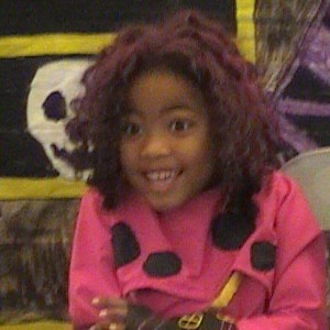 Elena as Lava Girl in preschool.